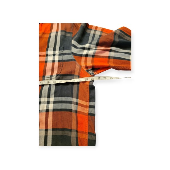 The North Face Y2K Shirt Mens XL Orange/Grey Plaid Long Sleeve Button-Down - Picture 8 of 16